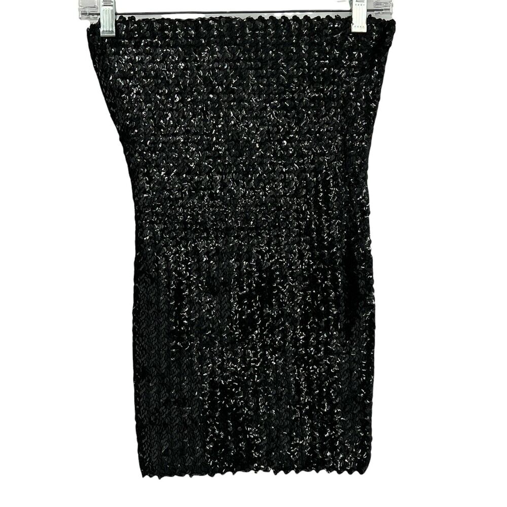 Vintage Draga Original 1960's Black All Over Sequin Party Mini Tube Dress